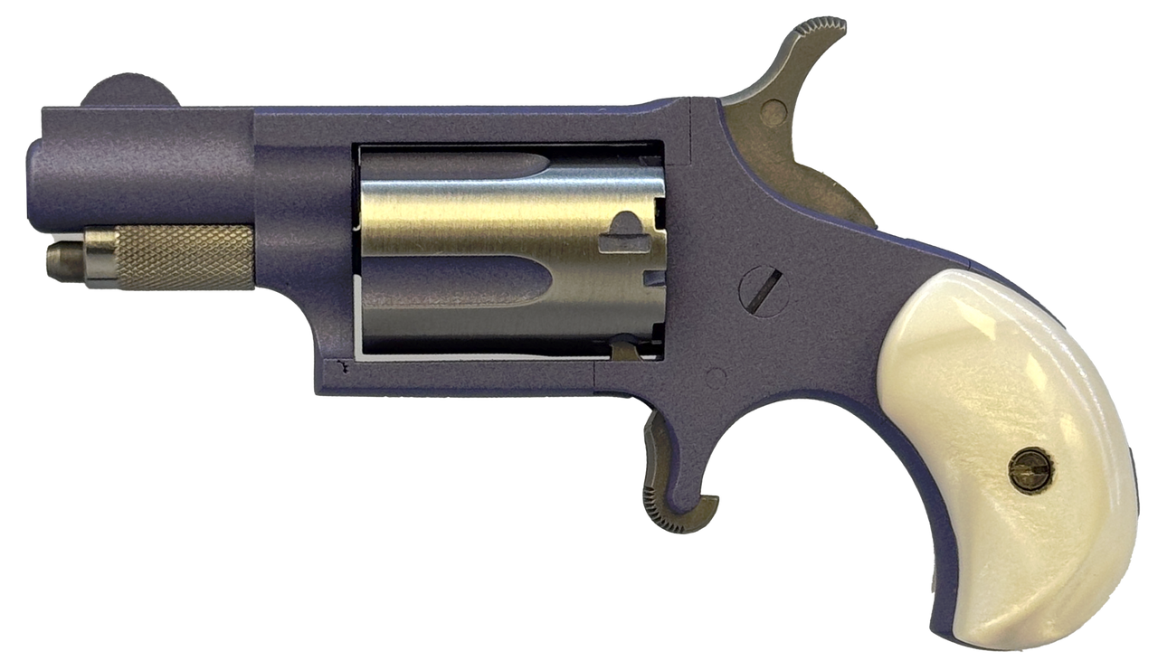 North American Arms 22LRORCHID Mini-Revolver  22 LR 5 Shot 1.13" Orchid Cerakote Stainless Steel Barrel & Frame, Orchid/Stainless Cylinder, White Pearlite Grip, Stainless Exposed Hammer