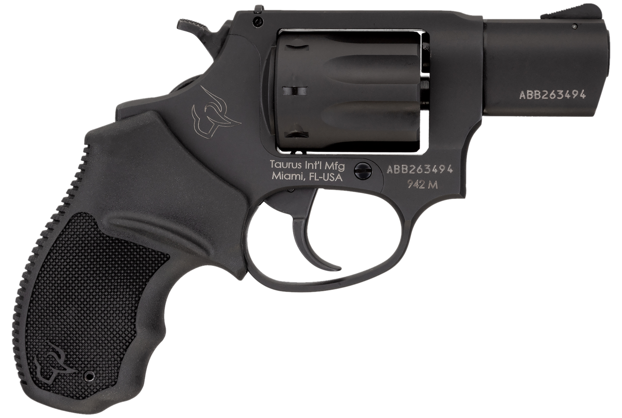 Taurus 2942M021 942  22 WMR 8rd 2" Barrel, Overall Matte Black Finish Steel & Finger Grooved Black Polymer Grip