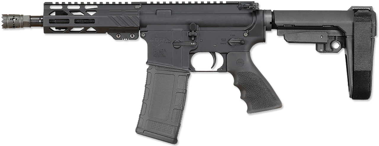 Rock River Arms BLK2132 LAR-15M  300 AAC Blackout 30+1 8" Black M-LOK Handguard, Black Aluminum Picatinny Rail Receiver, Black Polymer SB Tactical SBA3 Brace, Black Hogue Rubber Grip