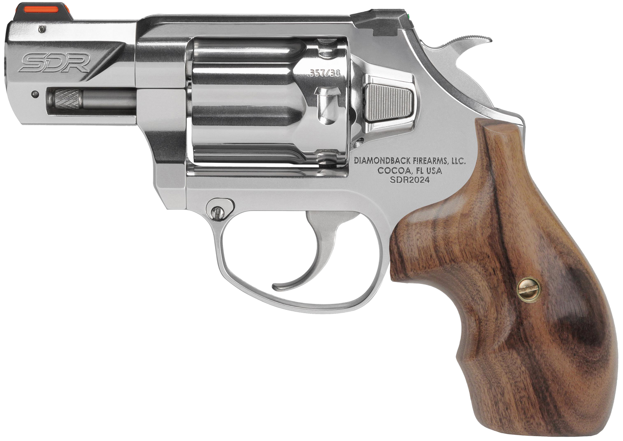 Diamondback DB075AS701 SDR  Exclusive Grip 357 Mag/38 Special +P 6 Shot Polished Stainless Steel Barrel, Stainless Steel Frame & Cylinder, Hogue Wood Grip