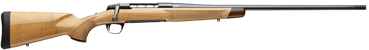 Browning 036080299 X-Bolt 2 Medallion 6.8 Western 3+1 24" Blue Polished Threaded Barrel & Drilled & Tapped Carbon Steel Receiver, Fixed Gloss AAAA Maple Wood Stock, Radial Muzzle Brake