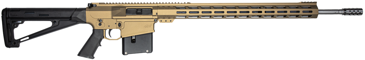 Great Lakes Firearms GL10LA300SSBRZ GLFA  300 Win Mag 5+1 24" Stainless Threaded Barrel, Bronze Cerakote Picatinny Rail Aluminum Receiver, Hogue Fixed Black Synthetic Stock, Mil-Spec Grip