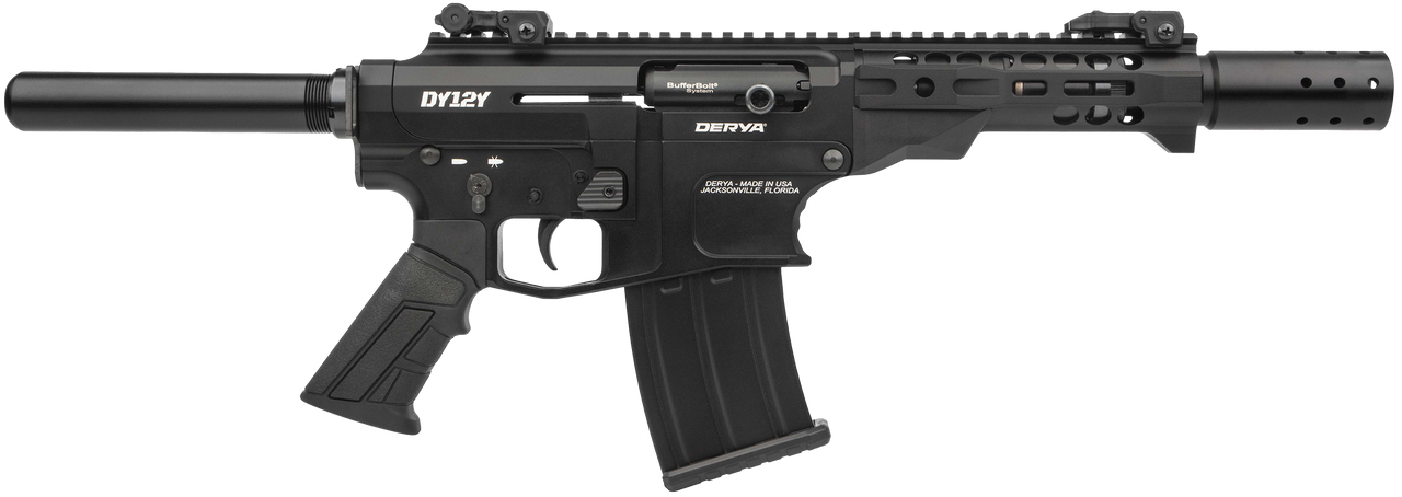 Derya Firearms DY12Y11US Namlu DY12 12 Gauge Semi-Auto 3" 5+1 11" Black Melotine Threaded Barrel, Black Anodized Aluminum Receiver w/Picatinny Rail, Black Adjustable Polymer Stock & Pistol Grip