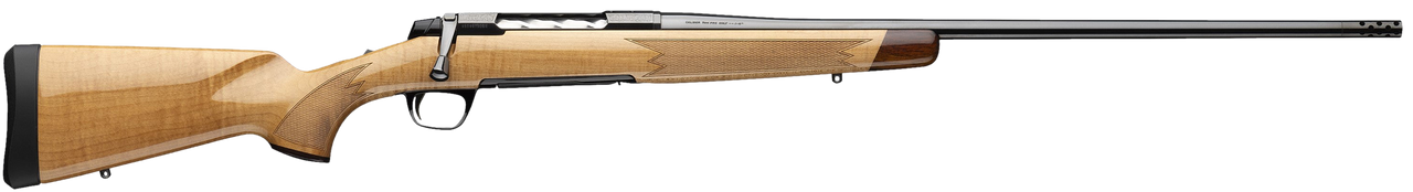 Browning 036080282 X-Bolt 2 Medallion 6.5 Creedmoor 4+1 22" Blue Polished Threaded Barrel & Drilled & Tapped Carbon Steel Receiver, Fixed Gloss AAAA Maple Wood Stock, Radial Muzzle Brake