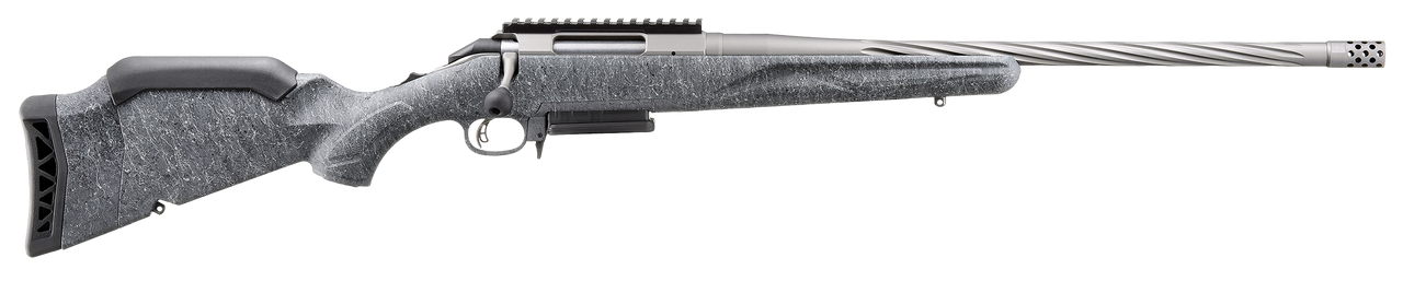 Ruger 46912 American Rifle Gen II Full Size 6mm Creedmoor 3+1  20" Cobalt Cerakote Threaded Barrel, Picatinny Rail Steel Receiver, Gray Splatter Adjustable Synthetic Stock