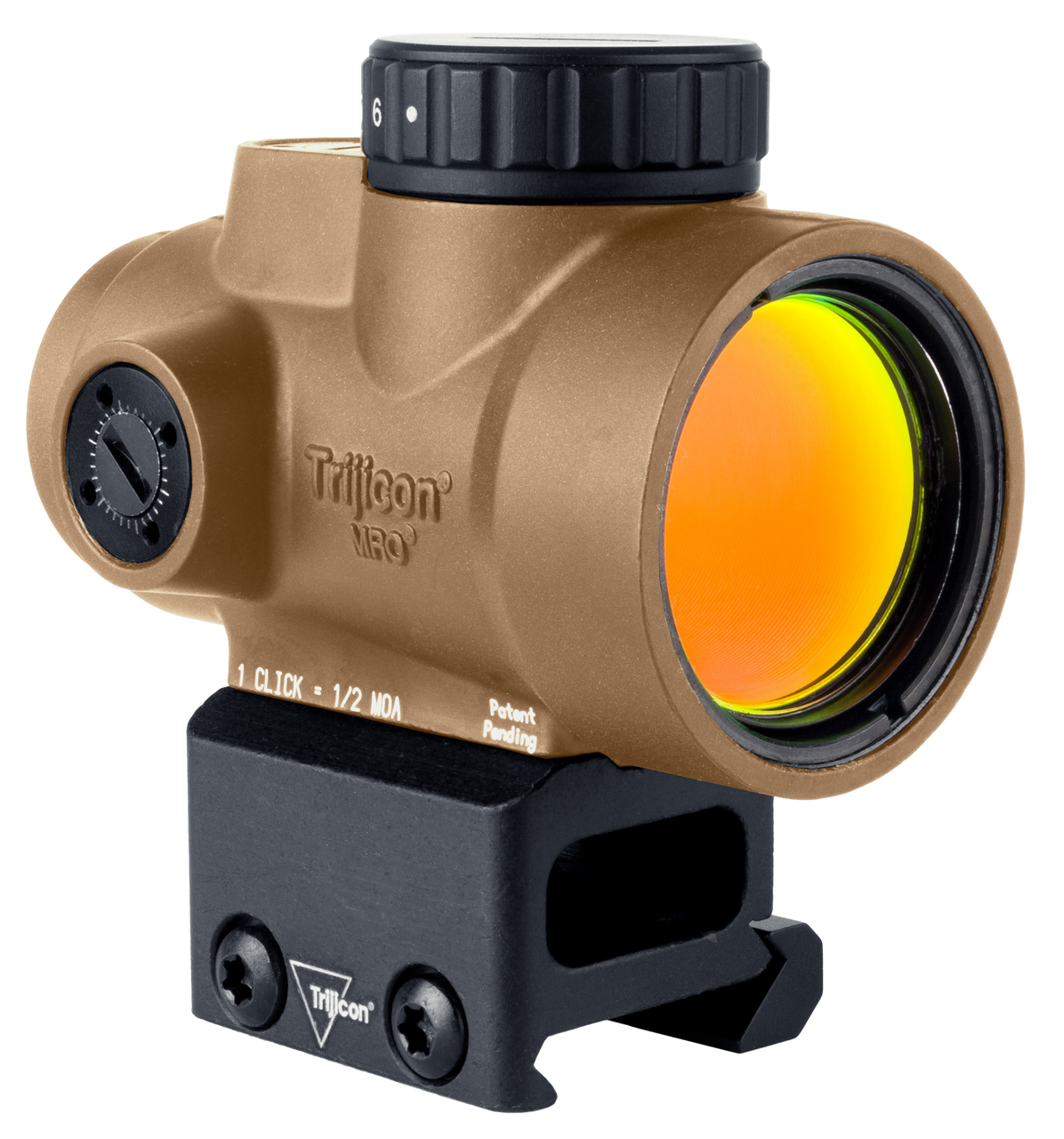 Trijicon 2200327 MRO SD  Coyote Tan 1x25mm 2 MOA Red Dot Reticle Full Co-Witness Mount