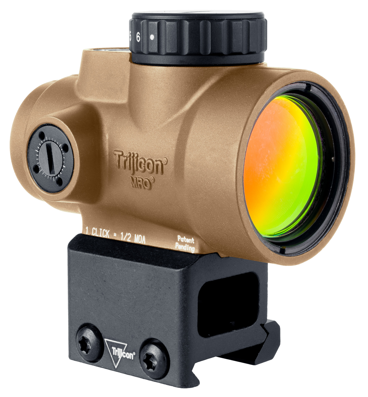 Trijicon 2200328 MRO SD  Coyote Tan 1x25mm 2 MOA Red Dot Reticle Lower 1/3 Co-Witness Mount