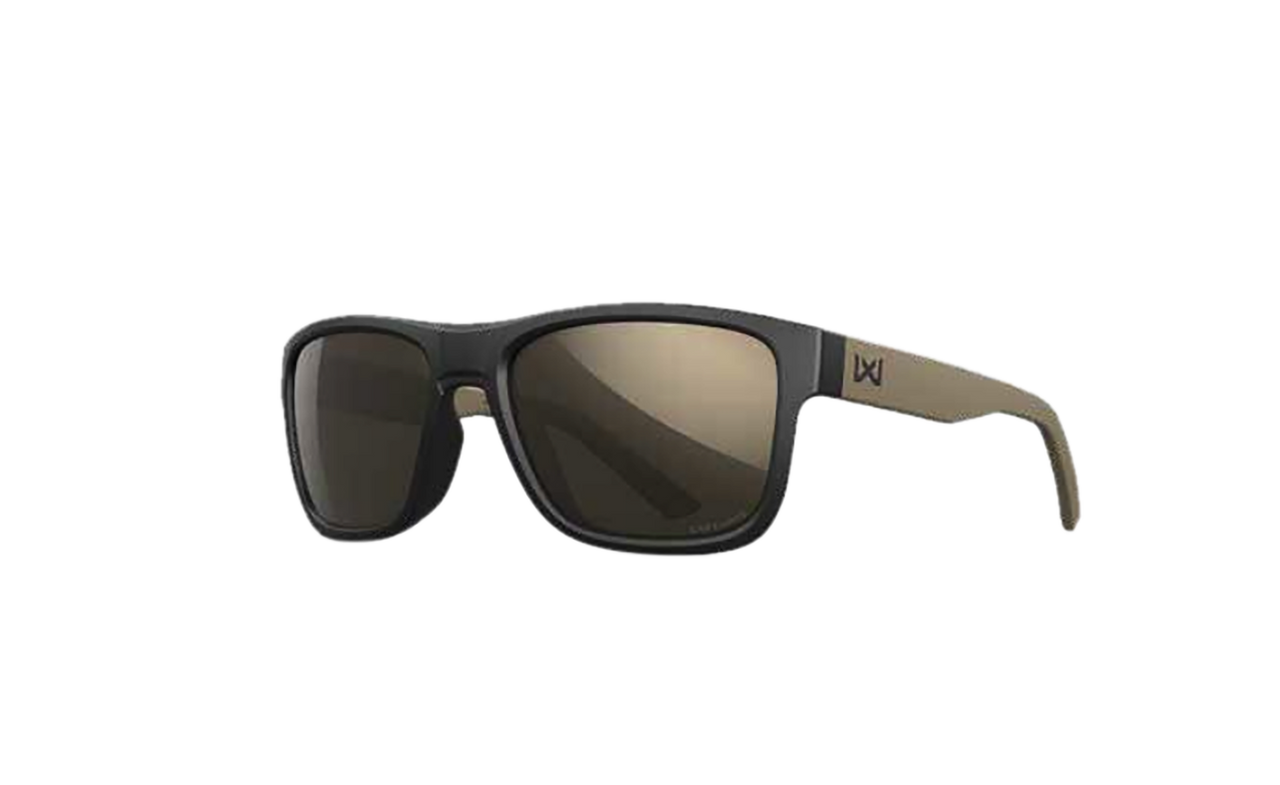 Wiley X AC6OVN14 Ovation  Tungsten Mirror Lens Polycarbonate Matte Black w/ Tan Frame