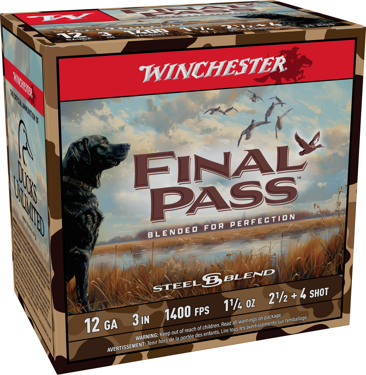 Winchester Ammo FP123254 Final Pass  12Gauge 3" 1 1/4oz 2.5/4Shot 25 Per Box/10 Case