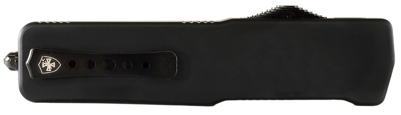 Templar Knife MZBR321 Premium Weighted  Slim 3.16" OTF Drop Point Plain Black Oxide Stonewashed Powder Coated D2 Steel Blade, 4.93" Black Aluminum/Rubber Handle