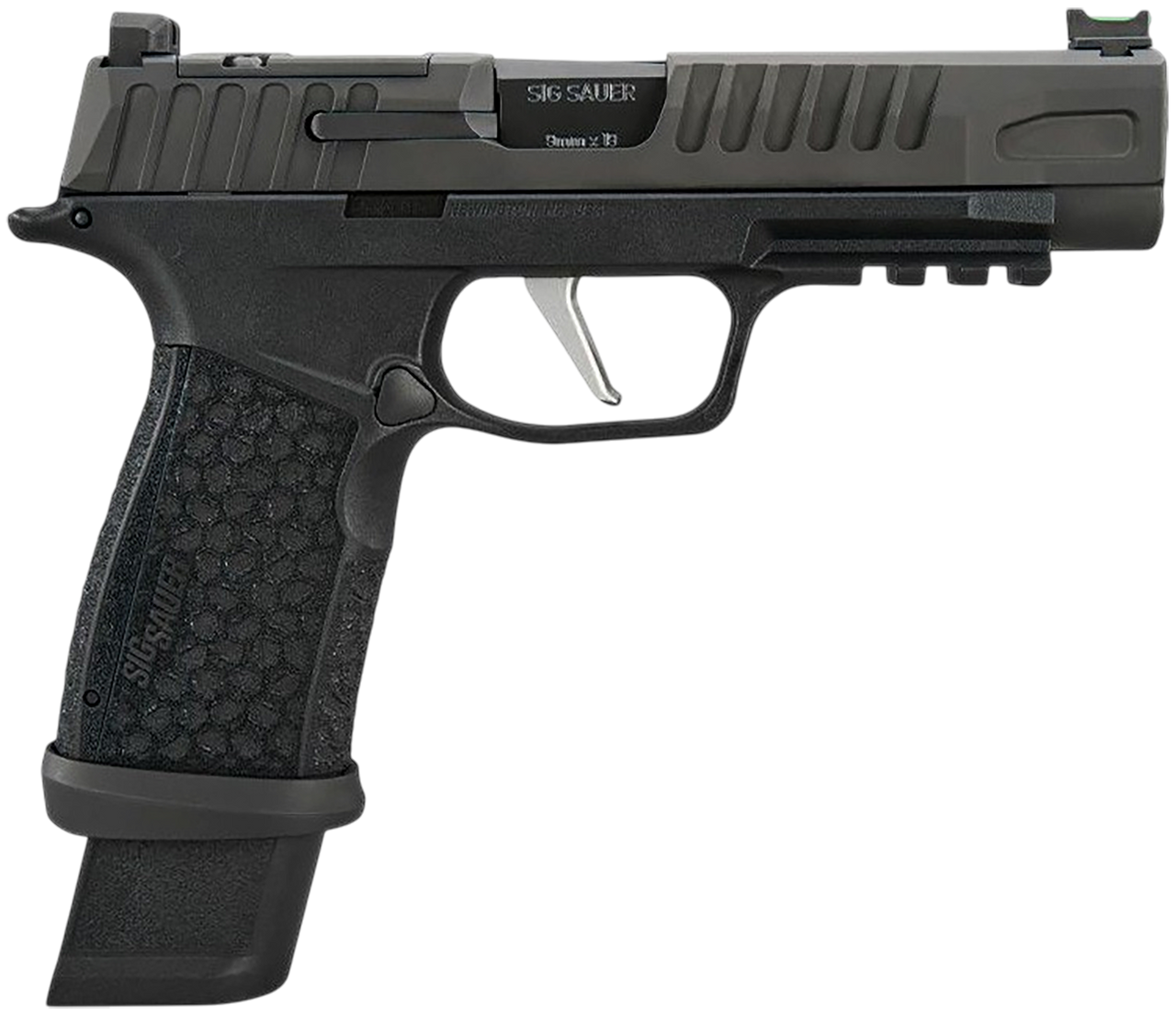 Sig Sauer 365AXGF9BFO P365 Fuse Compact Frame 9mm Luger 17+1 4.30" Black Carbon Steel Barrel, Black Nitron Optic Ready/Serrated Stainless Steel & Frame w/Beavertail & Picatinny Rail, Black LXG Grip