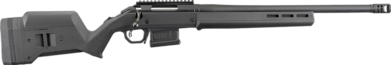 Ruger 26930 American Hunter 6.5 Creedmoor 5+1 20" Matte Black Threaded Barrel, Matte Black Steel Receiver w/Picatinny Rail Receiver, Black Magpul Adjustable Hunter Synthetic Stock, Right Hand