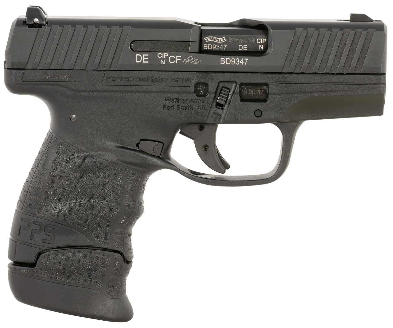 Walther Arms 28902532 PPS M2 Carry Frame 9mm Luger 8+1 3.20" Steel Barrel, Black Polymer Frame