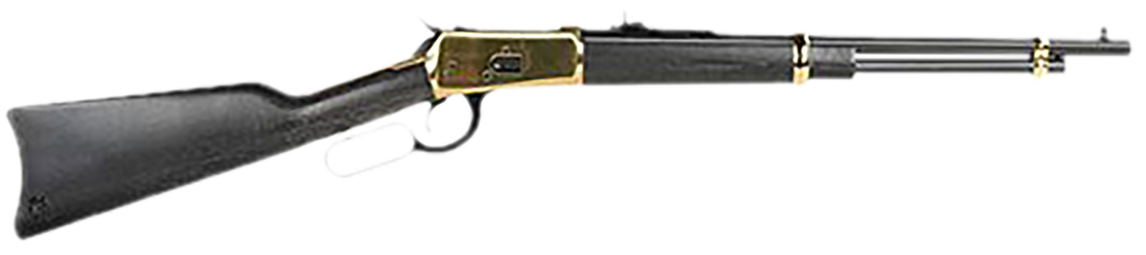 Heritage Mfg H9204418G 92  44 Mag 8+1 18" Black Alloy Steel Barrel, Gold PVD Stainless Steel Receiver, Hardwood Fixed Stock
