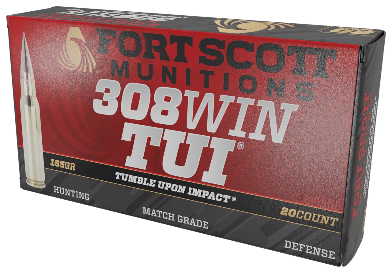 Fort Scott Munitions 308-165-SCV22 Tumble Upon Impact (TUI)  308Win 165gr Solid Copper Spun 20 Per Box/10 Case