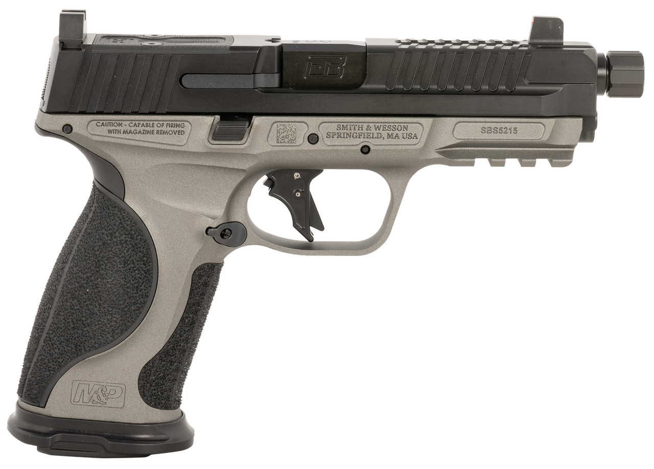 Ed Brown MPFTACT Fueled M&P Tactical 9mm Luger 19+1 4.75" Black Nitride Match Grade Threaded Barrel, Black Nitride Optic Cut/Serrated Stainless Steel Slide
