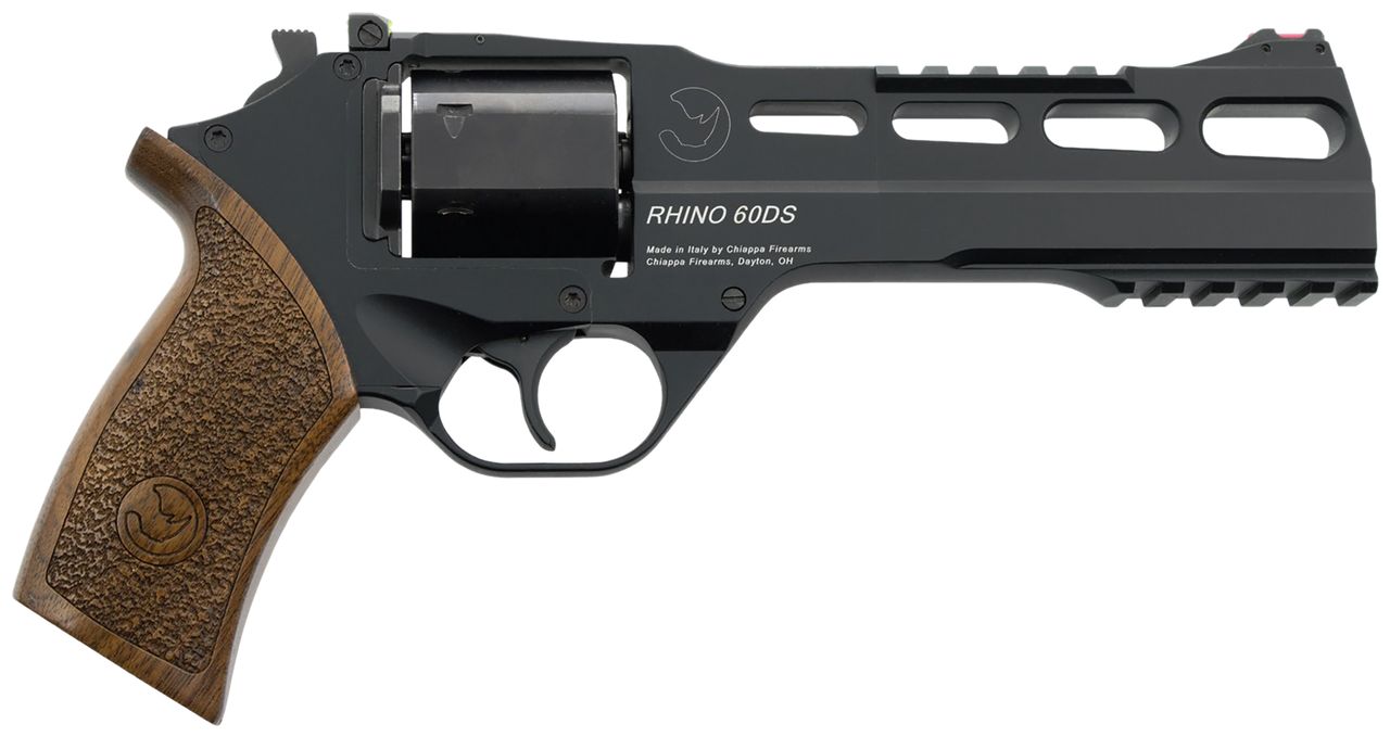 Chiappa Firearms CF340343 Rhino 60DS *CA Compliant 10mm Auto 6 Shot 6" Black Anodized Picatinny Rail/Vent Rib Barrel, Black Cylinder, Black Anodized Aluminum Frame w/Picatinny Rail, Walnut Grip