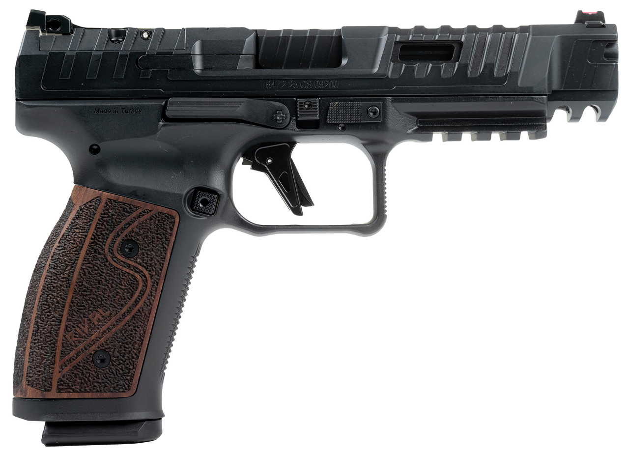 Canik HG7010R-N SFx Rival-S Full Size Frame 9mm Luger 18+1 5" Black Steel Barrel, Black Steel Optic Ready/Ported/Serrated Slide, Black Steel Frame w/Picatinny Rail, Rosewood Grip