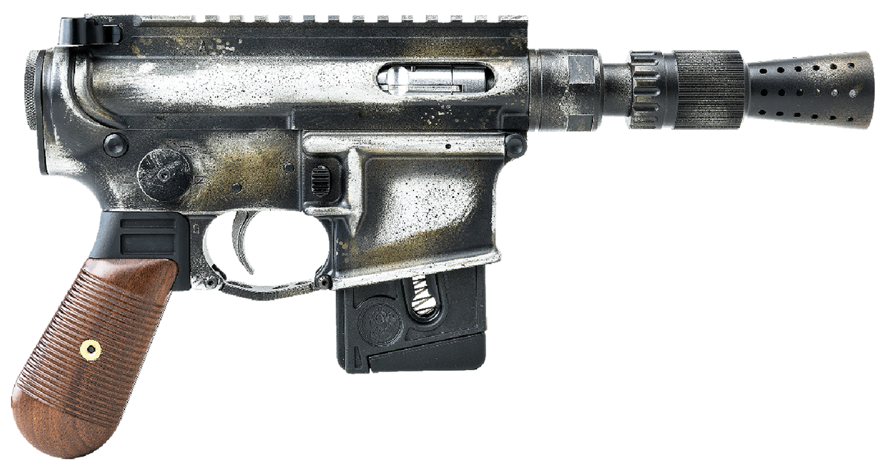 Battle Arms Development BAD-SOLO-BLASTER Solo Blaster  22 LR 10+1 5.38" Silver Optic Ready Slide, 3-Tone Battle Worn Frame, Wood Grip, Custom Muzzle Device