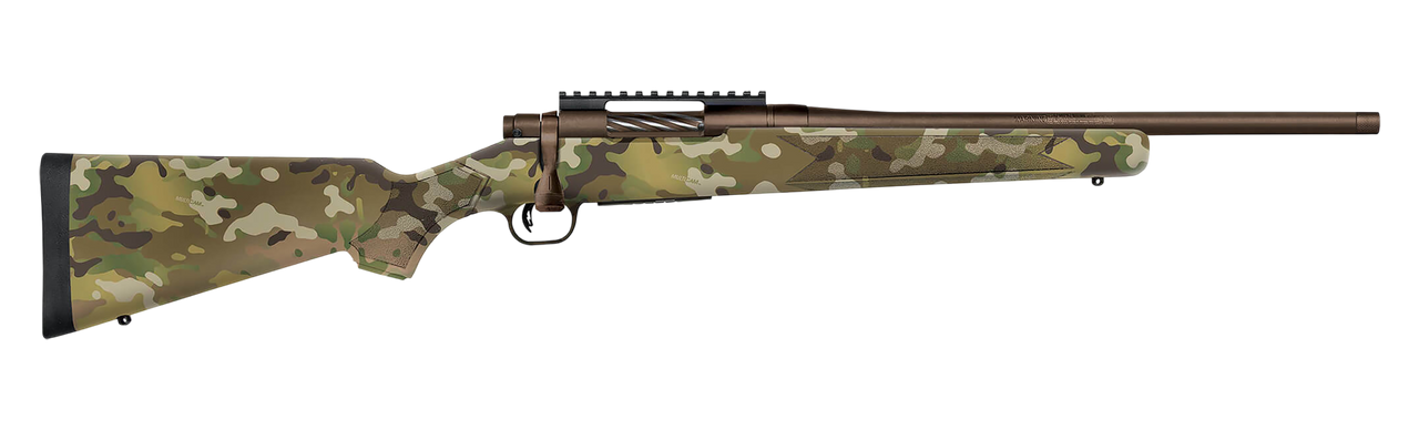 Mossberg 28276 Patriot  Compact 308 Win 5+1 18" Patriot Brown Cerakote Threaded Bull Barrel, Patriot Brown Cerakote Steel Receiver w/Picatinny Rail, MultiCam Fixed Synthetic Stock