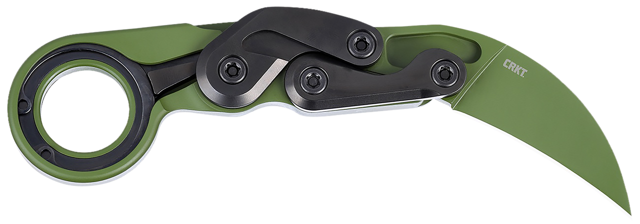 CRKT 4040BG Provoke  2.41" Folding Hawkbill Plain D2 Steel Blade Green Aluminum Handle