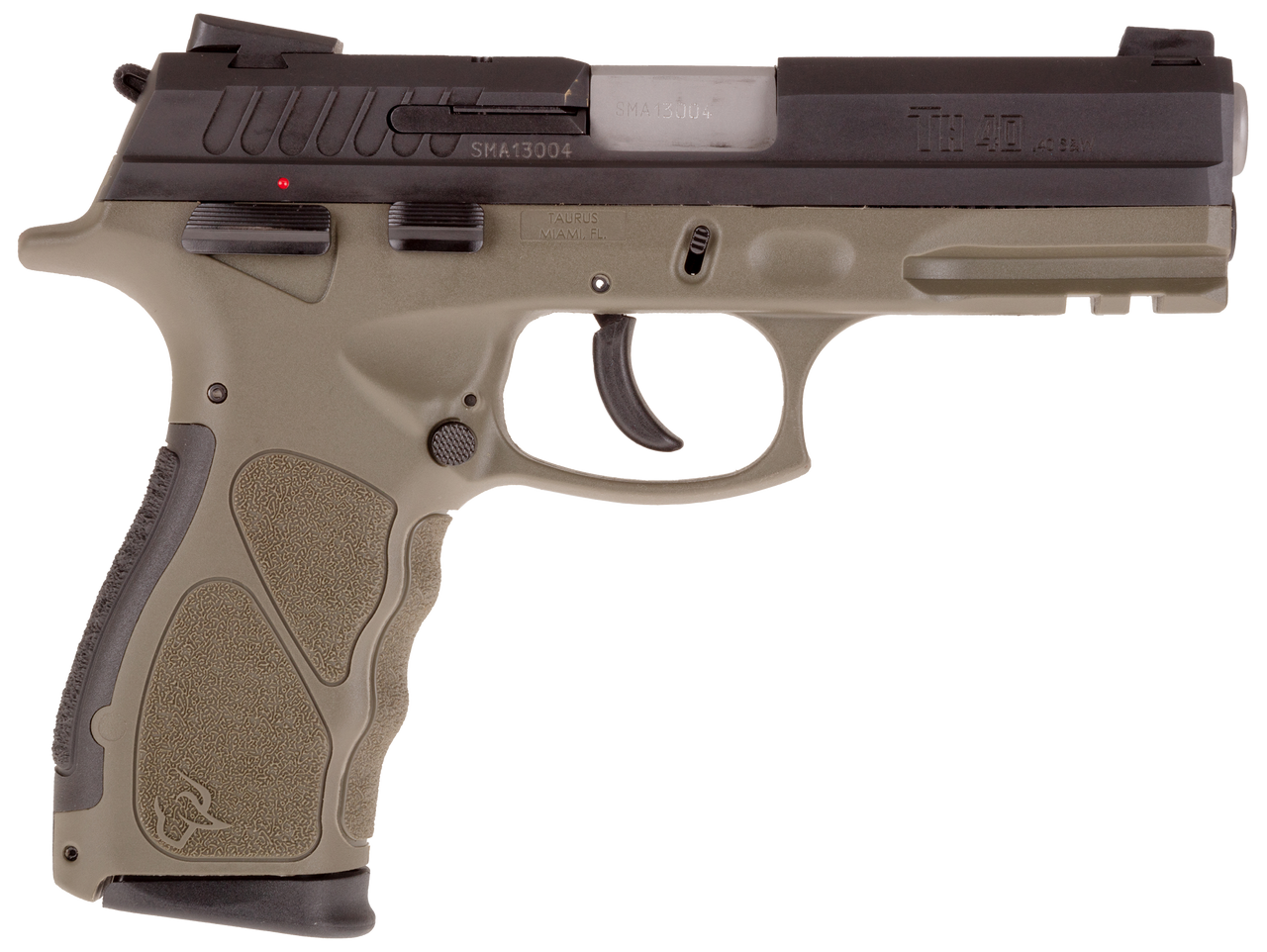 Taurus 1-TH40041O TH  Full Size Frame 40 S&W 15+1 4.25" Matte Stainless Steel Barrel, Matte Black Alloy Steel Serrated Slide, OD Green Polymer Frame