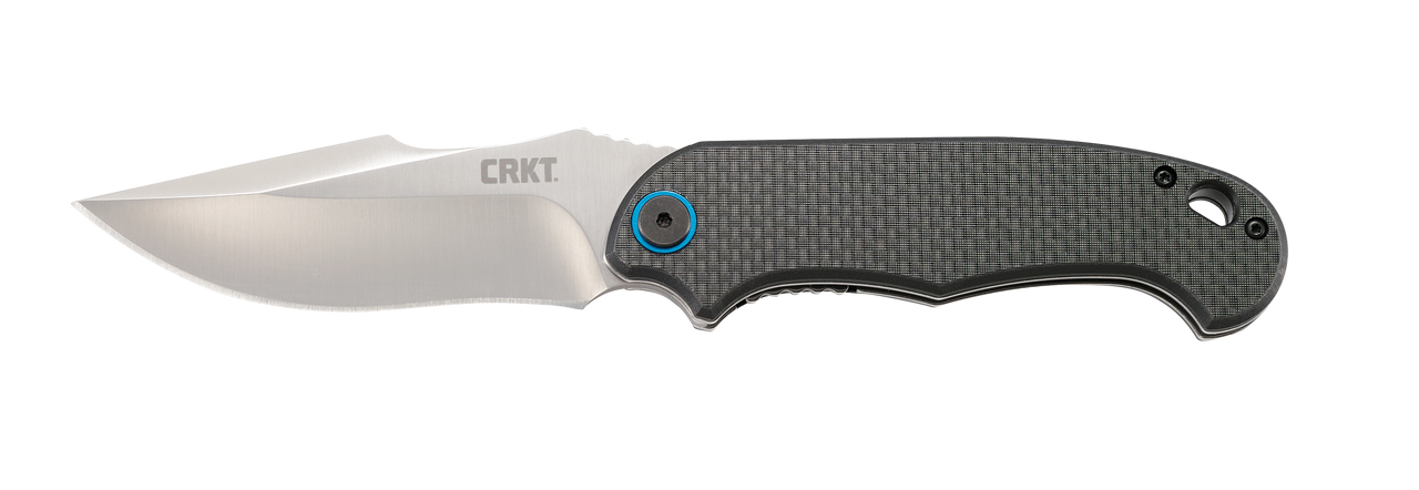 CRKT 7920 P.S.D.  3.63" Folding Plain Satin 4116 Stainless Steel Blade/ Black Carbon Fiber/G10 Handle Includes Pocket Clip