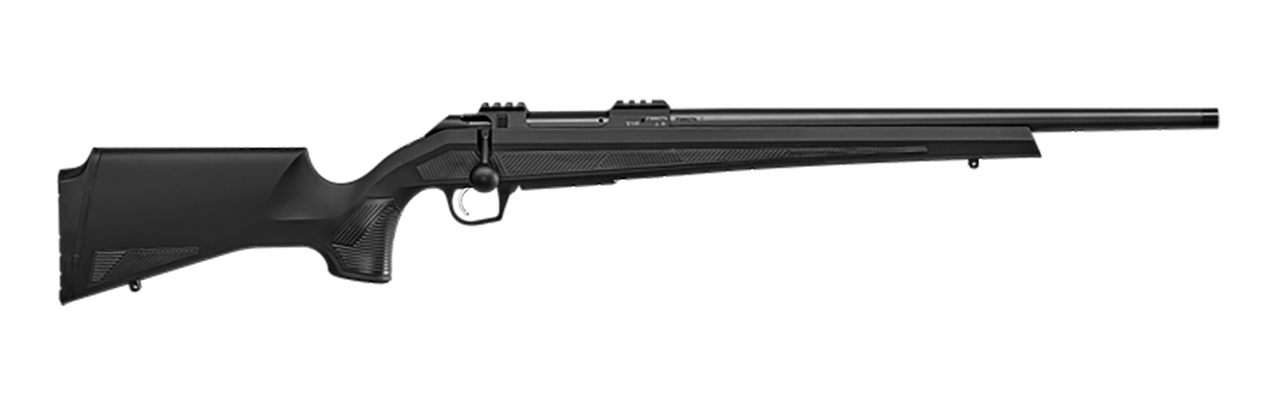 CZ-USA 07419 600+ Alpha 300 Win Mag 3+1 24" Black Nitride Threaded Barrel, Black Nitride Aluminum Receiver w/Weaver Rail, Black Soft Touch Fixed Polymer Stock