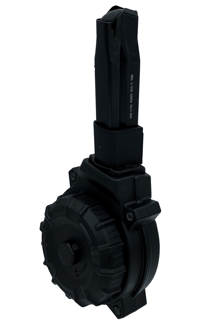 ProMag DRMA100   50rds Drum 9mm Fits Ruger Max-9 Black Polymer