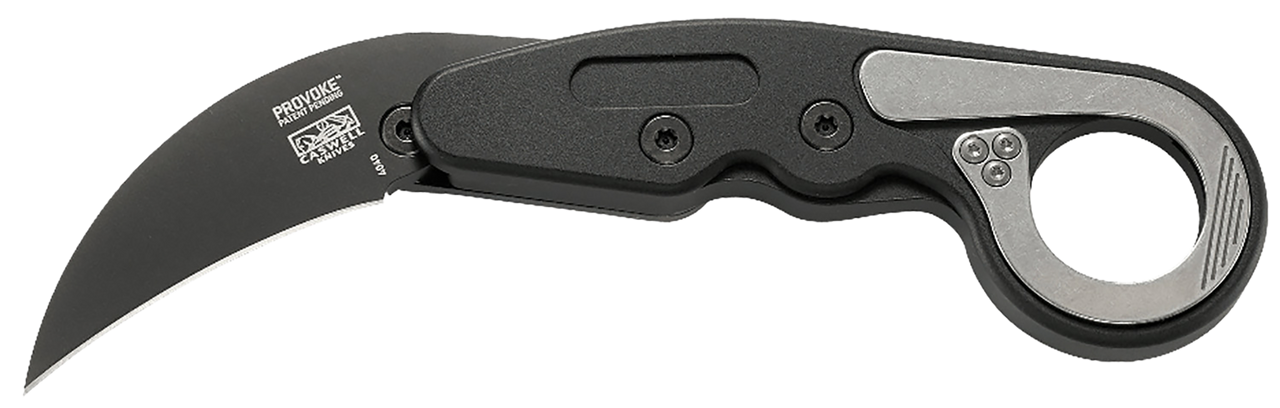 CRKT 4040 Provoke  2.41" Folding Hawkbill Plain Black TiN D2 Steel Blade/ Black Aluminum Handle Includes Pocket Clip