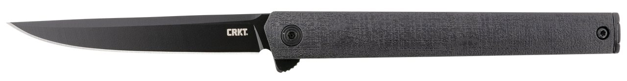 CRKT 7097K CEO Blackout 3.35" Folding Plain Black EDP AUS-8A SS Blade/Black GRN Handle Includes Pocket Clip