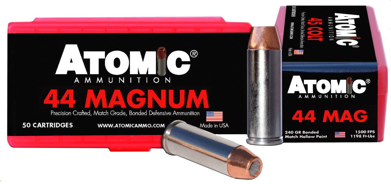 Atomic Ammunition 00440 Pistol Precision Craft 44Rem Mag 240gr Bonded Match Hollow Point 50 Per Box/10 Case