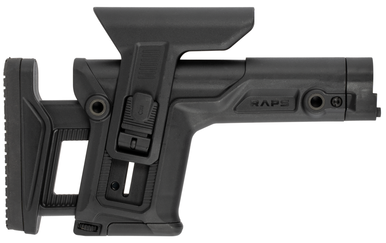 FAB Defense FXRAPS RAPS Rapid Adjustment Precision Stock Integrated Cheek-Rest & Adjustable LOP Ambidextrous 1Latch System Black Polymer