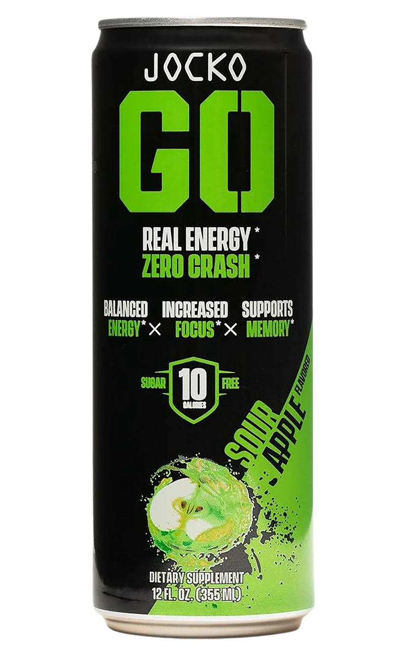 Jocko Fuel 29003 Sour Apple Energy Drinks 12oz 12Pack