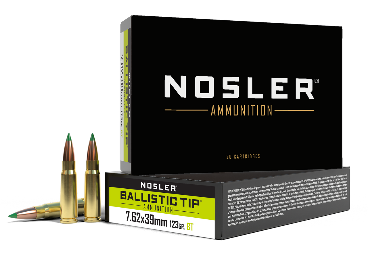 Nosler 40069 Ballistic Tip  7.62x39mm 123gr Spitzer Ballistic Tip 20 Per Box/10 Case