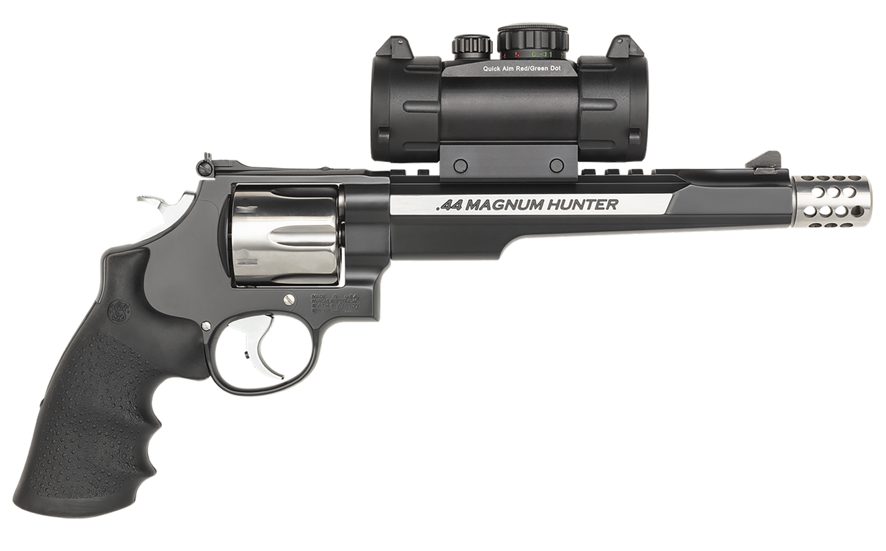 Smith & Wesson 170318 Performance Center 629 Hunter 44 Rem Mag 6rd 7.50" Stainless Steel Black Stainless Steel Black Polymer Grip