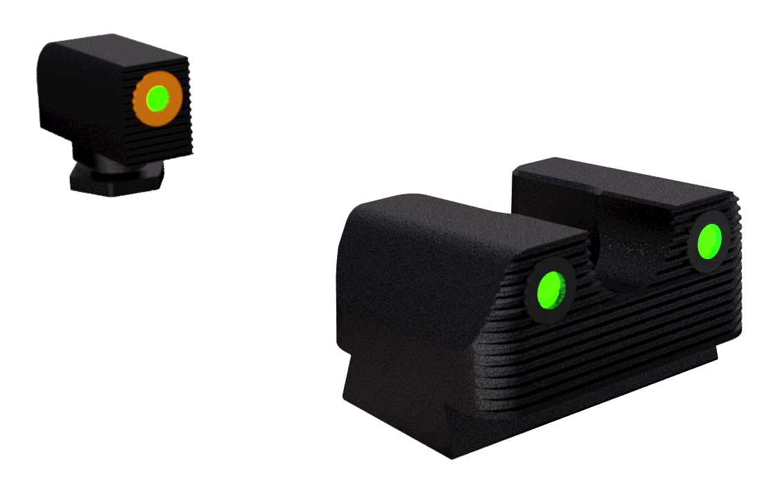 Rival Arms RA1A231G Night Sights for G17/G19  Green Tritium Orange Outline Front Sight-Green Tritium Black Outline Rear Sight