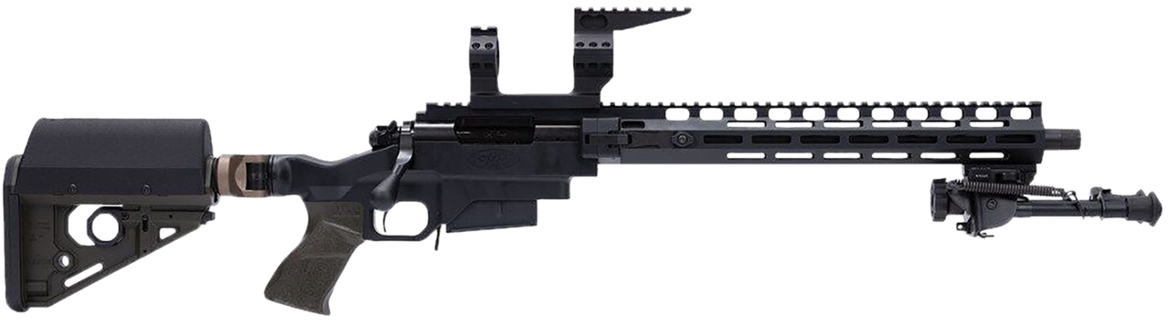 Larue Tactical LTBCSIETE308W OD Green  308 Win 5+1 Match Grade Threaded Barrel, 15" M-LOK Handguard, Black Picatinny Rail Receiver, Adj RAT OD Green Stock, A-PEG OD Green Grip, Briefcase, Bipod