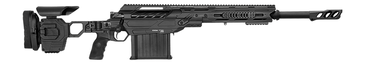 Cadex Inc CDX50DUAL50206BR20I2J5 CDX-50 Tremor 50 BMG 5+1 20.60" Black DLC Match Grade Threaded Barrel, Black DLC Aluminum Receiver w/Picatinny Rail, Adjustable Folding Black Stock, Black Polymer Grip