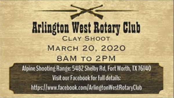 Arlington West Rotary Club's first annual clay shoot tournament - March 20, 2020