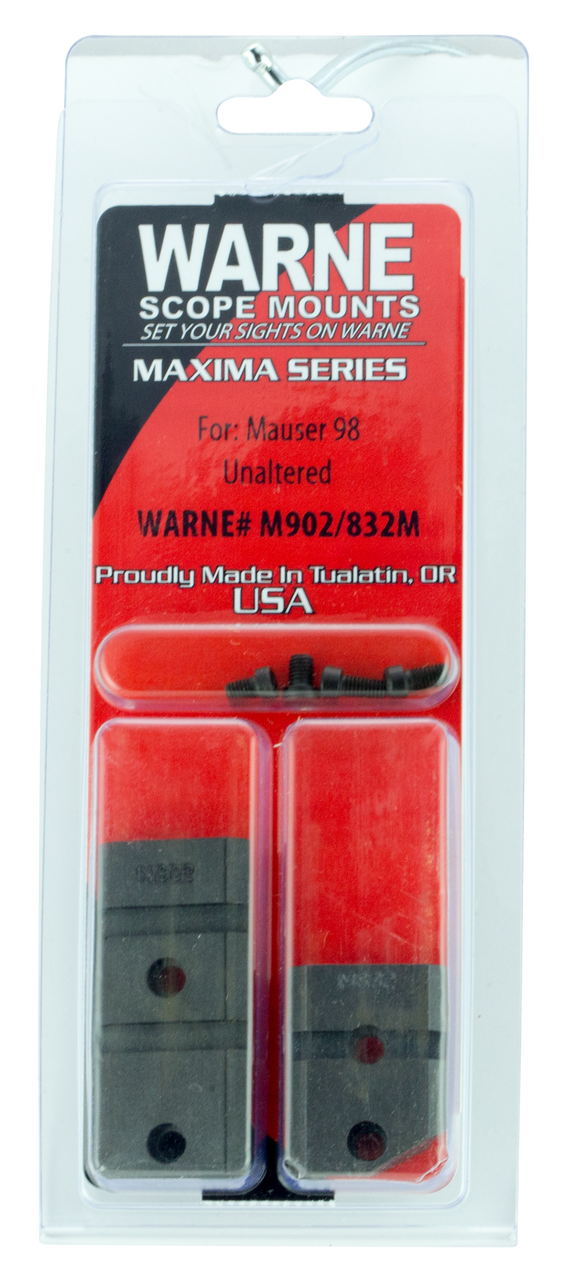 Warne M902832M Weaver Style Base For Mauser 98 Black Matte Finish