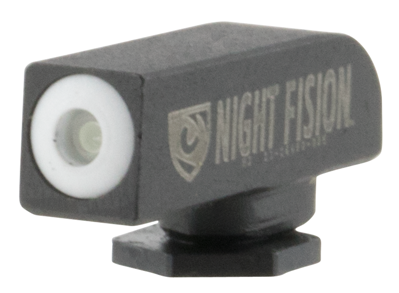 Night Fision GLK000001WGX Night Sight Front Square Top Fits All Glock Tritium Green Tritium w/White Outline Front Black