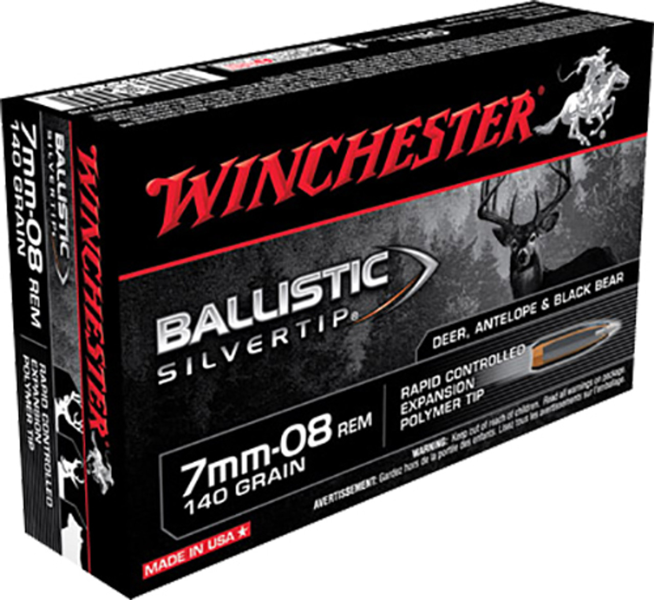 Winchester Ammo Ballistic Silvertip, Win Sbst708       7mm08  140blst Winchester Ammo Ballistic Silvertip, Win Sbst708       7mm08  140blst