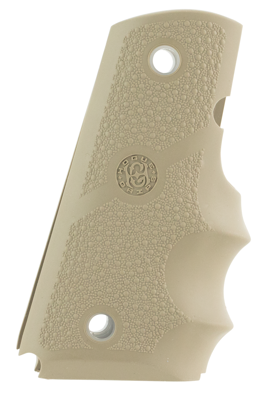 Hogue 43003 Rubber Grip with Finger Grooves 1911 Officer Desert Tan