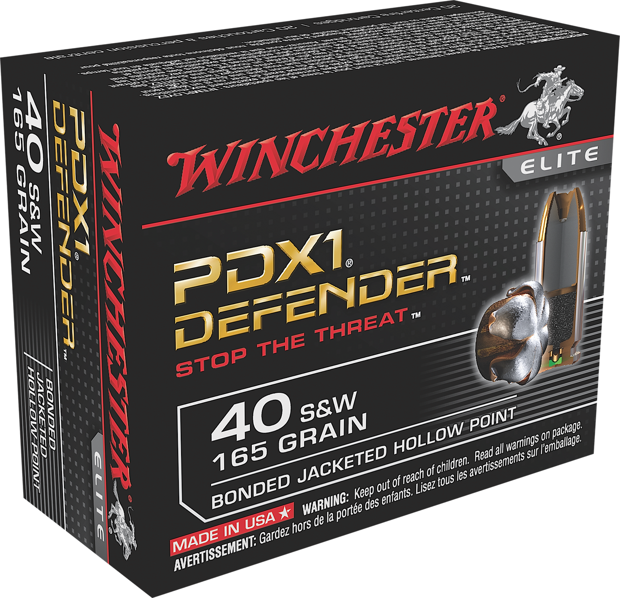 Winchester Ammo Defender, Win S40swpdb  40s      165 Pdx      20/10