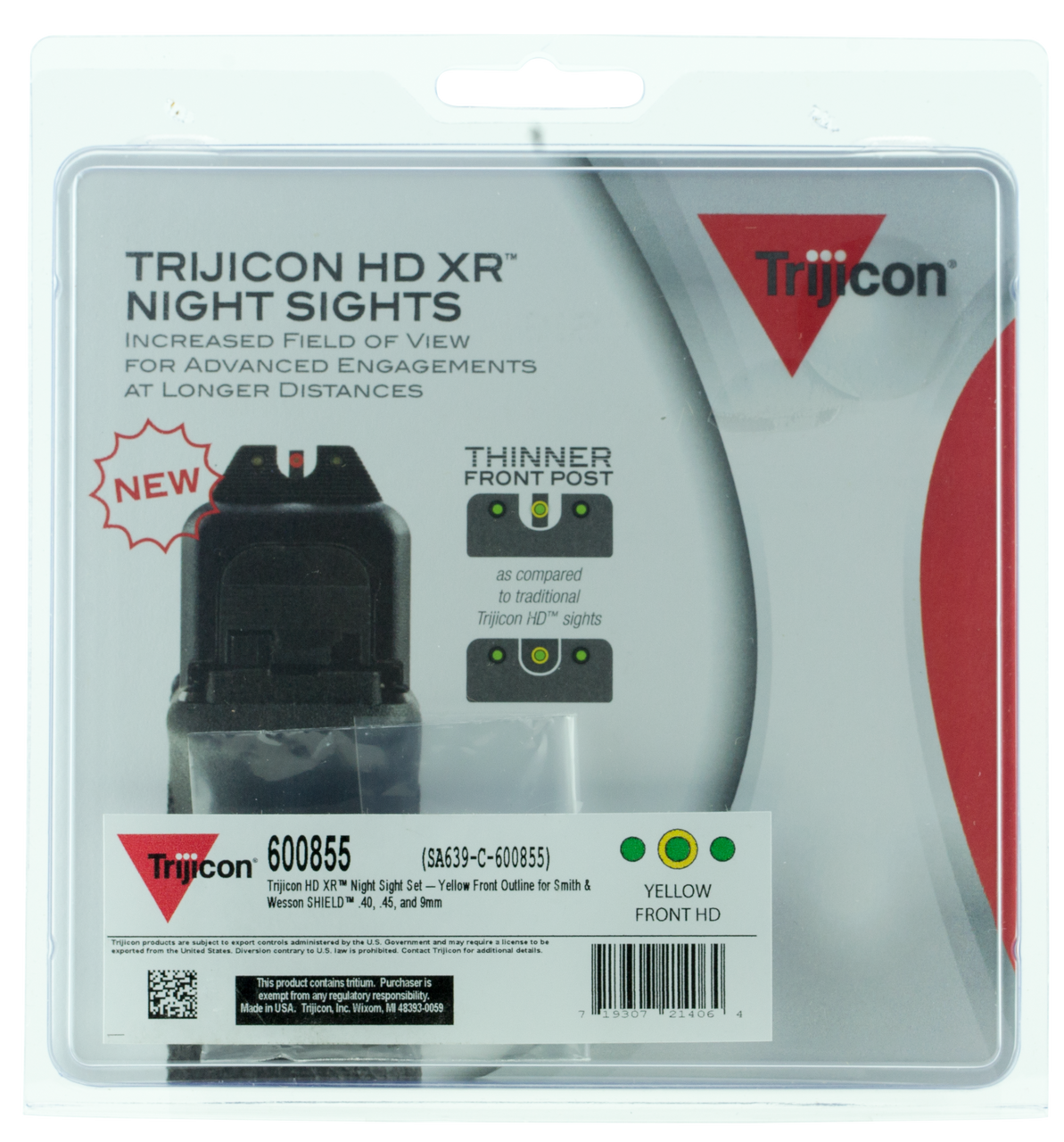 Trijicon Hd, Trj 600855  Hd Xr Ns  S&w Shield   Yfo