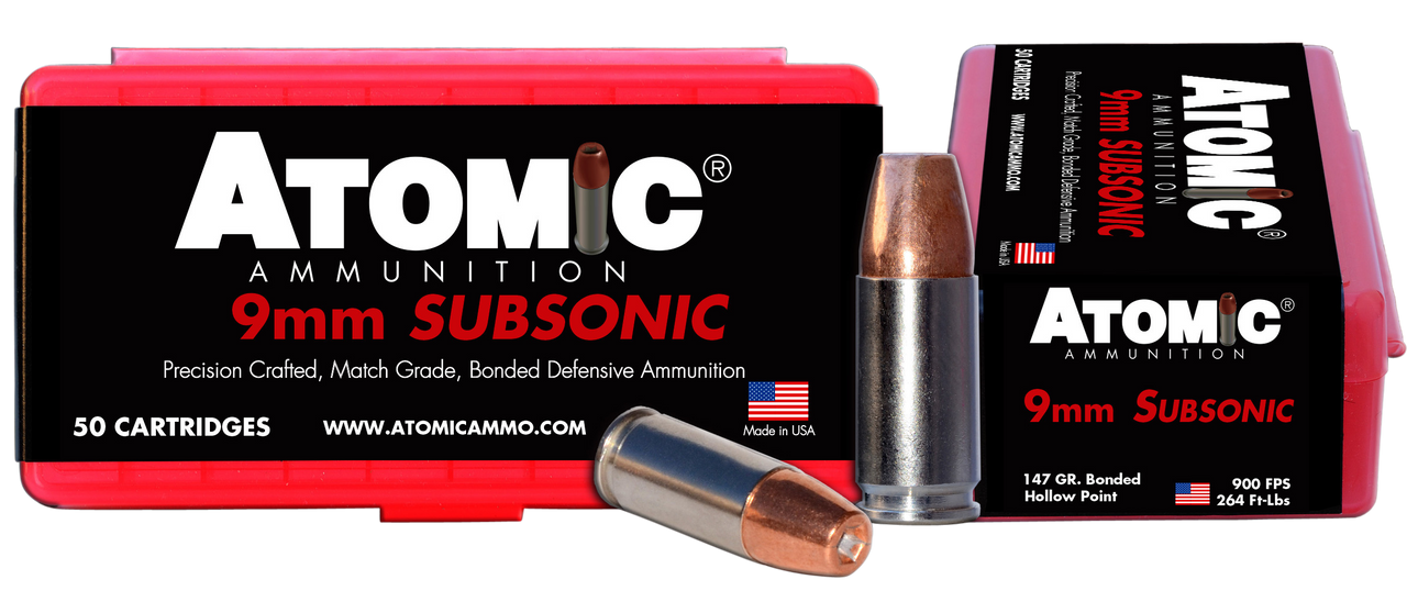 Atomic Pistol, Atomic 00438 9mm         147 Subsonic        50/10
