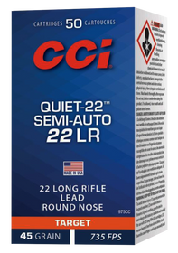 Cci Target & Plinking, Cci 975cc 22 Lr Quiet 45 Lrn                50/100 Cci Target & Plinking, Cci 975cc 22 Lr Quiet 45 Lrn                50/100