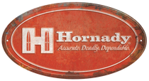 Hornady Oval Sign, Horn 99144   Hornady Oval Rustic Tin Sign