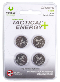 Viridian Cr2016, Vir 350-0013  Tactical Energy Cr2016 Lith Batt 4pk